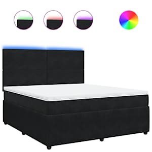 Box spring postel s matrací černá 180x200 cm samet - obrázek 2