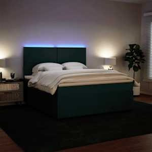 Box spring postel s matrací tmavě zelená 180x200 cm samet - obrázek 4