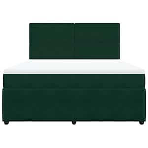 Box spring postel s matrací tmavě zelená 180x200 cm samet - obrázek 6
