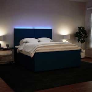 Box spring postel s matrací modrá 180 x 200 cm samet - obrázek 4