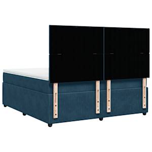 Box spring postel s matrací modrá 180 x 200 cm samet - obrázek 8