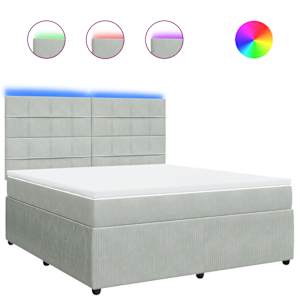 Box spring postel s matrací světle šedá 180x200 cm samet - obrázek 2
