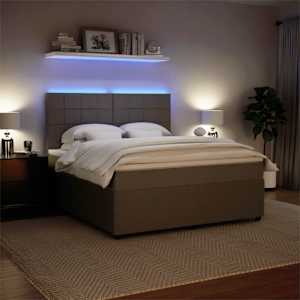 Box spring postel s matrací světle šedá 180x200 cm samet - obrázek 4