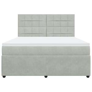 Box spring postel s matrací světle šedá 180x200 cm samet - obrázek 6