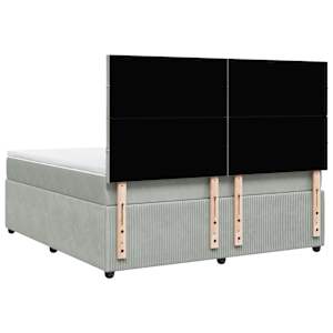 Box spring postel s matrací světle šedá 180x200 cm samet - obrázek 8