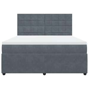 Box spring postel s matrací tmavě šedá 180x200 cm samet - obrázek 6