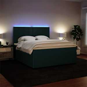 Box spring postel s matrací tmavě zelená 180x200 cm samet - obrázek 4