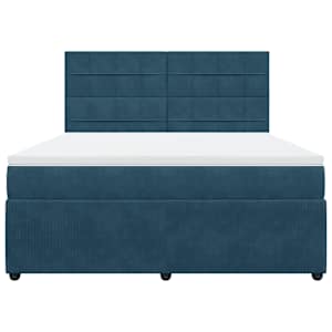 Box spring postel s matrací modrá 180 x 200 cm samet - obrázek 6