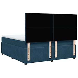 Box spring postel s matrací modrá 180 x 200 cm samet - obrázek 8