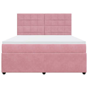Box spring postel s matrací růžová 180x200 cm samet - obrázek 6