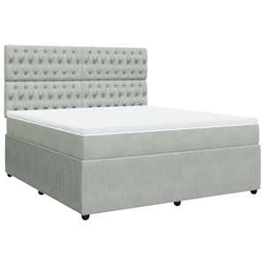 Box spring postel s matrací světle šedá 180x200 cm samet - obrázek 3