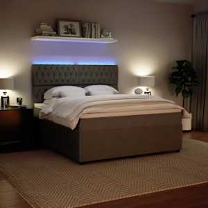 Box spring postel s matrací světle šedá 180x200 cm samet - obrázek 4