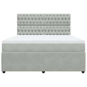 Box spring postel s matrací světle šedá 180x200 cm samet - obrázek 6