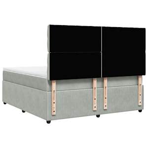 Box spring postel s matrací světle šedá 180x200 cm samet - obrázek 8