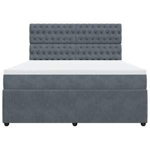 Box spring postel s matrací tmavě šedá 180x200 cm samet - obrázek 6
