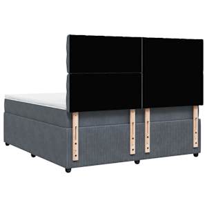 Box spring postel s matrací tmavě šedá 180x200 cm samet - obrázek 8
