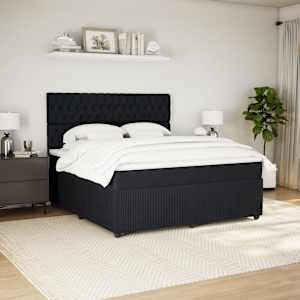 Box spring postel s matrací černá 180x200 cm samet - obrázek 5