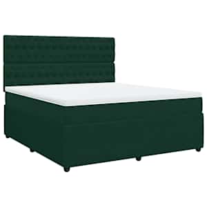 Box spring postel s matrací tmavě zelená 180x200 cm samet - obrázek 3