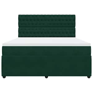 Box spring postel s matrací tmavě zelená 180x200 cm samet - obrázek 6