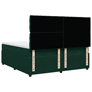 Box spring postel s matrací tmavě zelená 180x200 cm samet - obrázek 8