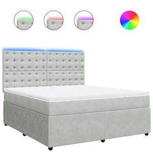 Box spring postel s matrací světle šedá 180x200 cm samet - obrázek 2