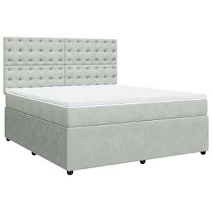 Box spring postel s matrací světle šedá 180x200 cm samet - obrázek 3