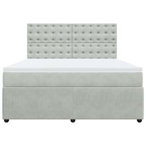 Box spring postel s matrací světle šedá 180x200 cm samet - obrázek 6
