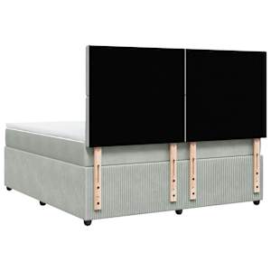 Box spring postel s matrací světle šedá 180x200 cm samet - obrázek 8