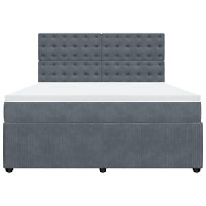 Box spring postel s matrací tmavě šedá 180x200 cm samet - obrázek 6