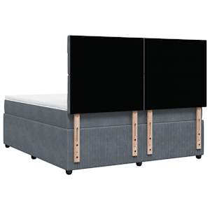 Box spring postel s matrací tmavě šedá 180x200 cm samet - obrázek 8
