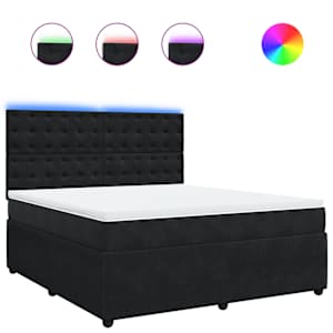 Box spring postel s matrací černá 180x200 cm samet - obrázek 2