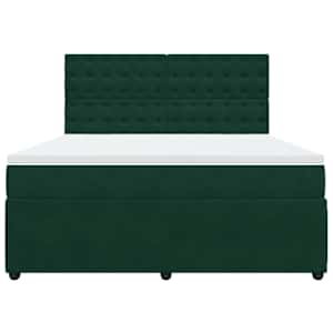 Box spring postel s matrací tmavě zelená 180x200 cm samet - obrázek 6