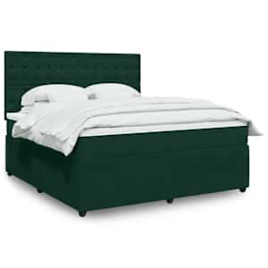 Box spring postel s matrací tmavě zelená 180x200 cm samet - obrázek 1