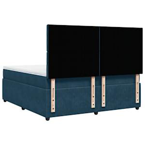 Box spring postel s matrací modrá 180 x 200 cm samet - obrázek 8