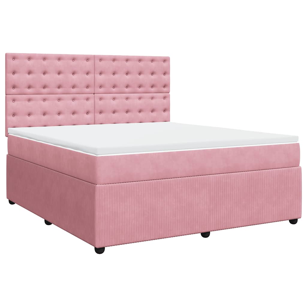 Thumbnail - vidaXL Boxspringbett mit Matratze Rosa 180x200 cm Samt