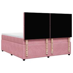 Box spring postel s matrací růžová 180x200 cm samet - obrázek 8