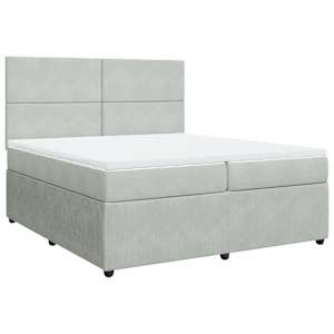 Box spring postel s matrací světle šedá 200x200 cm samet - obrázek 3