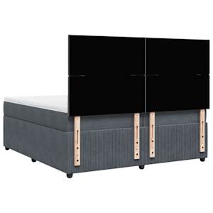 Box spring postel s matrací tmavě šedá 200x200 cm samet - obrázek 8