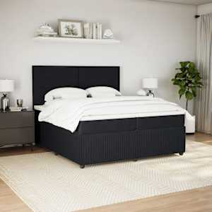 Box spring postel s matrací černá 200x200 cm samet - obrázek 5