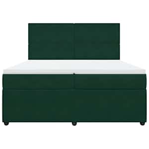 Box spring postel s matrací tmavě zelená 200x200 cm samet - obrázek 6