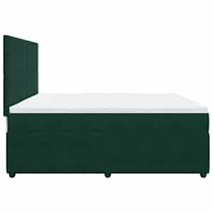 Box spring postel s matrací tmavě zelená 200x200 cm samet - obrázek 7