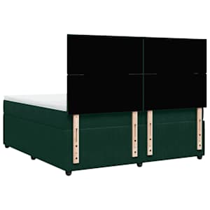 Box spring postel s matrací tmavě zelená 200x200 cm samet - obrázek 8