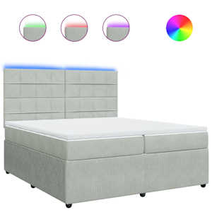 Box spring postel s matrací světle šedá 200x200 cm samet - obrázek 2