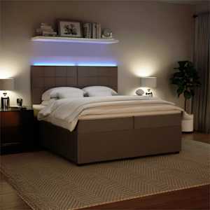 Box spring postel s matrací světle šedá 200x200 cm samet - obrázek 4