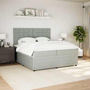 Box spring postel s matrací světle šedá 200x200 cm samet - obrázek 5