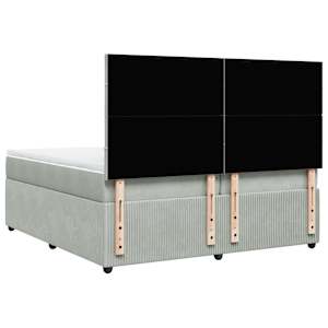 Box spring postel s matrací světle šedá 200x200 cm samet - obrázek 8