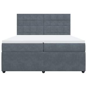 Box spring postel s matrací tmavě šedá 200x200 cm samet - obrázek 6