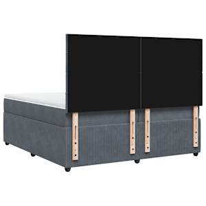 Box spring postel s matrací tmavě šedá 200x200 cm samet - obrázek 8