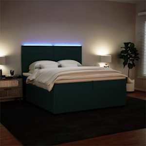Box spring postel s matrací tmavě zelená 200x200 cm samet - obrázek 4