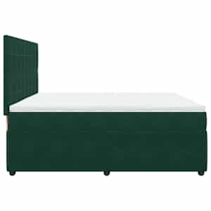 Box spring postel s matrací tmavě zelená 200x200 cm samet - obrázek 7